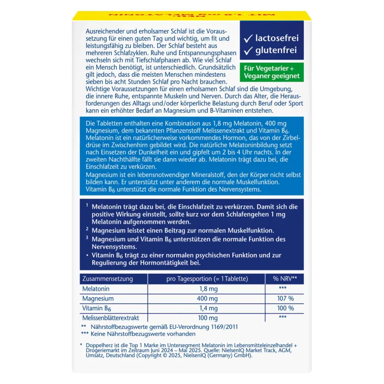 Doppelherz aktiv Melatonin + Magnesium 400 Tabletten, 30 St