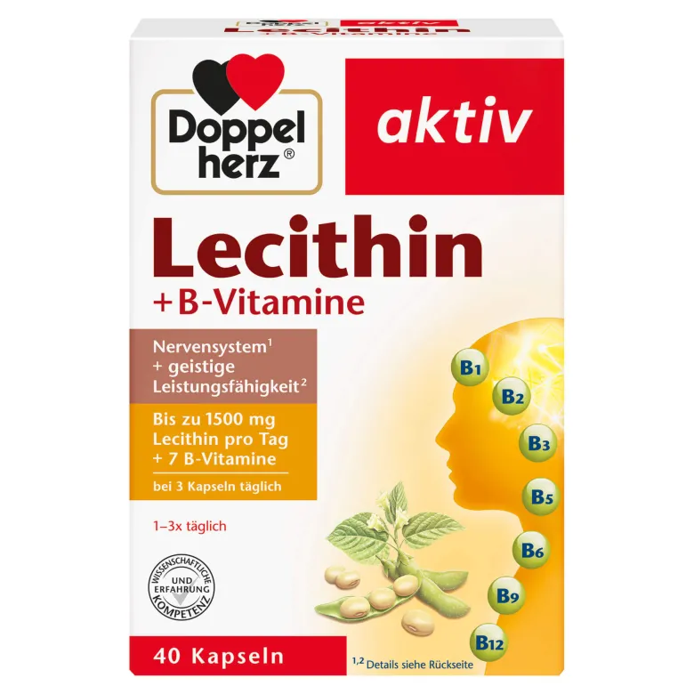 Doppelherz Lecithin + B-Vitamine Kapseln aktiv, 40 St