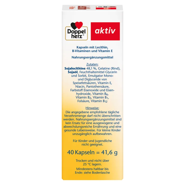 Doppelherz Lecithin + B-Vitamine Kapseln aktiv, 40 St