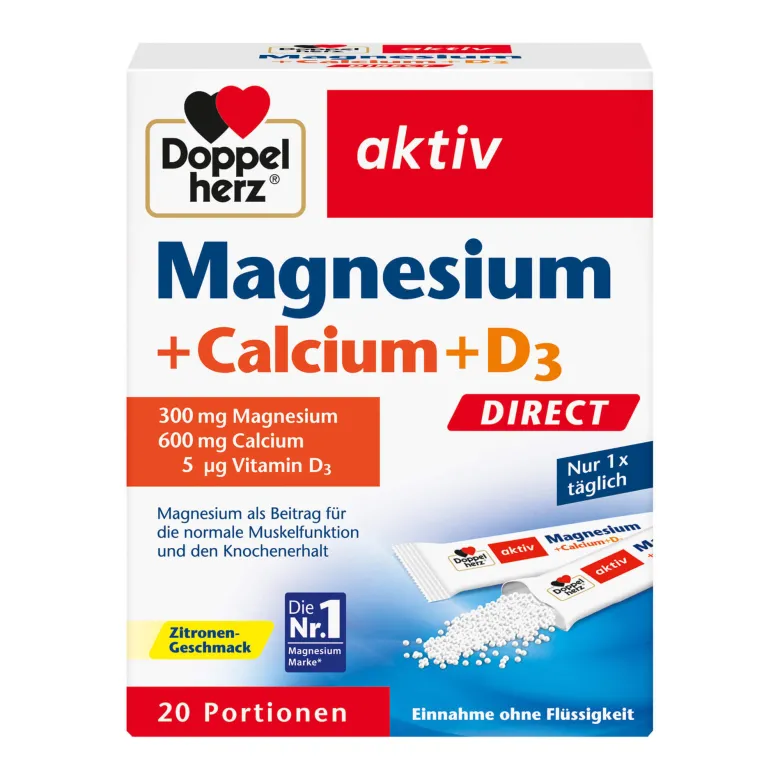 Doppelherz Magnesium + Calcium + D3 aktiv, 20 St