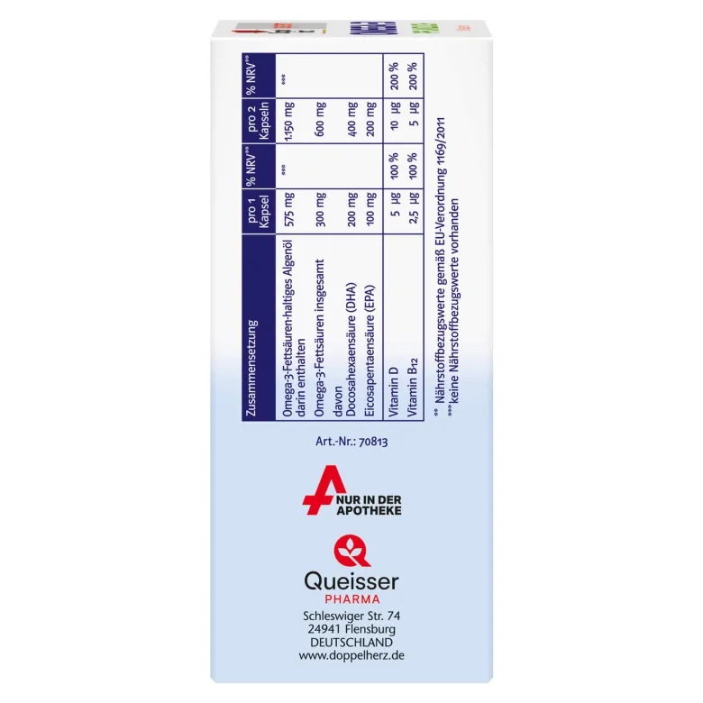 Doppelherz Omega-3 pflanzlich Kapseln, 60 St