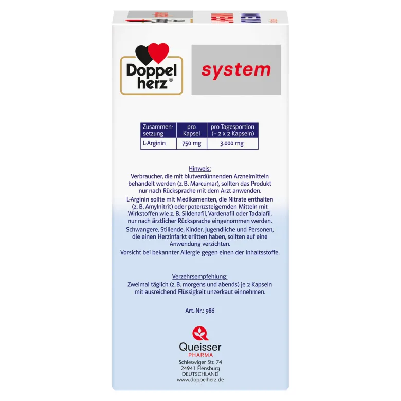 Doppelherz system L-Arginin Vital 3.000 Kapseln, 120 St