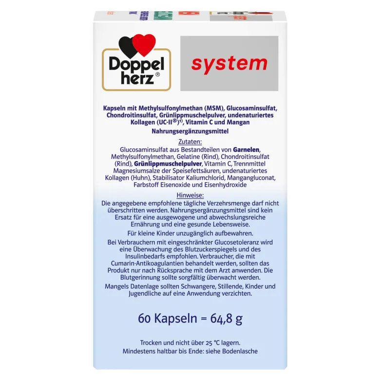 Doppelherz system MSM Glucosamin Kapseln, 60 St