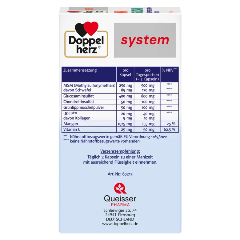 Doppelherz system MSM Glucosamin Kapseln, 60 St