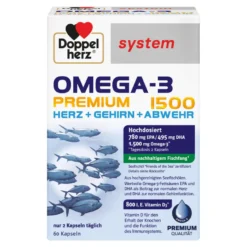 Doppelherz system Omega-3 Premium 1500 Herz+Gehirn+Abwehr, 60 St