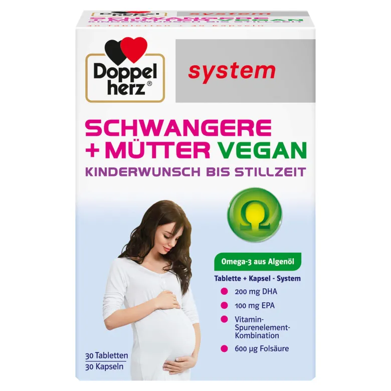 Doppelherz system Schwangere+Mütter Vegan Kombipackung, 60 St