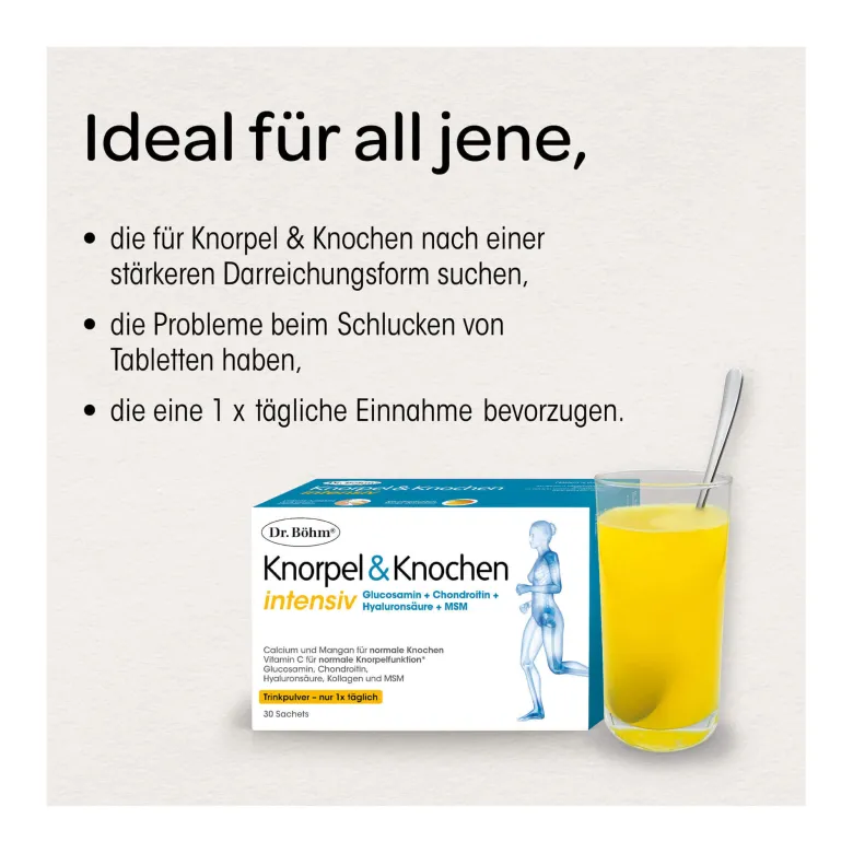 Dr. Böhm Knorpel & Knochen intensiv Trinkpulver, 30X5.7 g