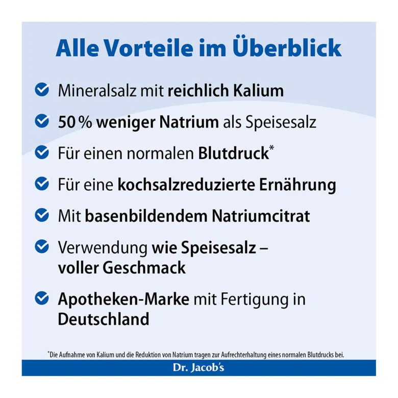 Dr. Jacob's Blutdruck-Salz mit Kalium Salzersatz, 250 g