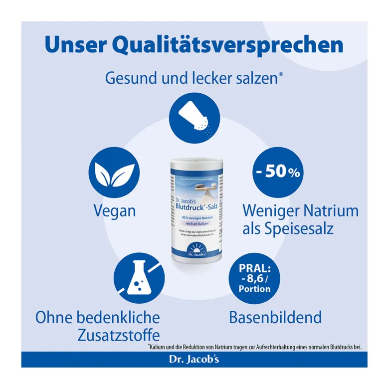 Dr. Jacob's Blutdruck-Salz mit Kalium Salzersatz, 250 g
