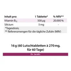 Dr. Jacob's B12 Methylcobalamin Lutschtabletten, 60 St