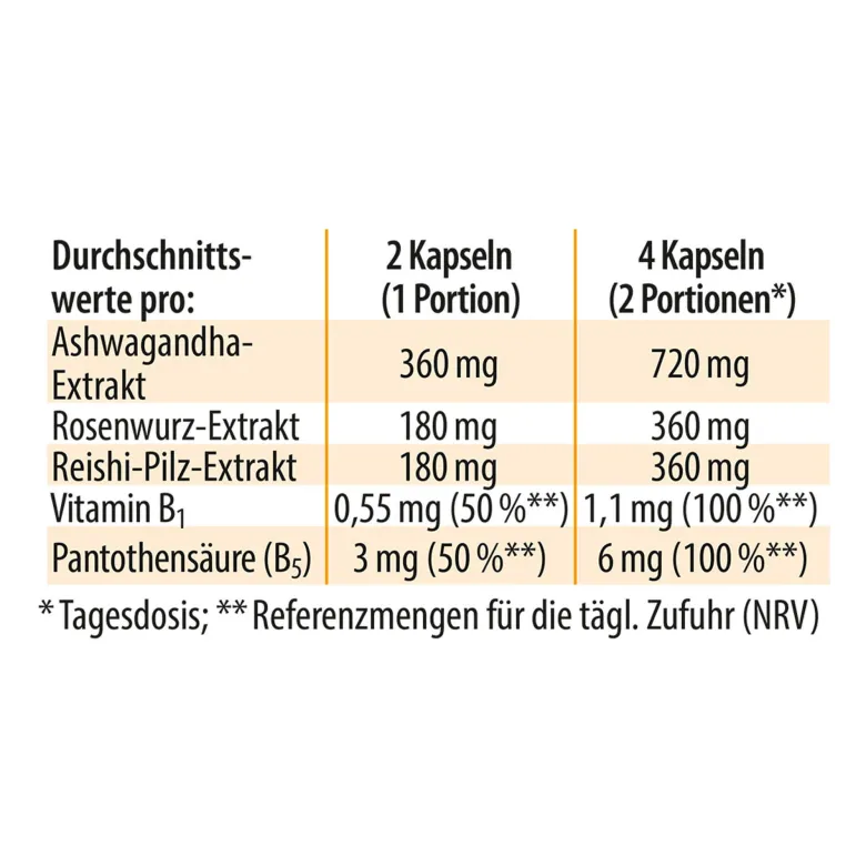 Dr. Jacob's nervenstark mit Rhodiola Ashwaganda Reishi-Pilz, 100 St