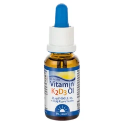 Dr. Jacob's Vitamin K2D3 Öl 1000 IE/50 mcg D3+K2 640 Tropfen, 20 ml