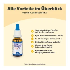 Dr. Jacob's Vitamin K2 Öl Alltrans MK7 640 Tropfen vegan, 20 ml