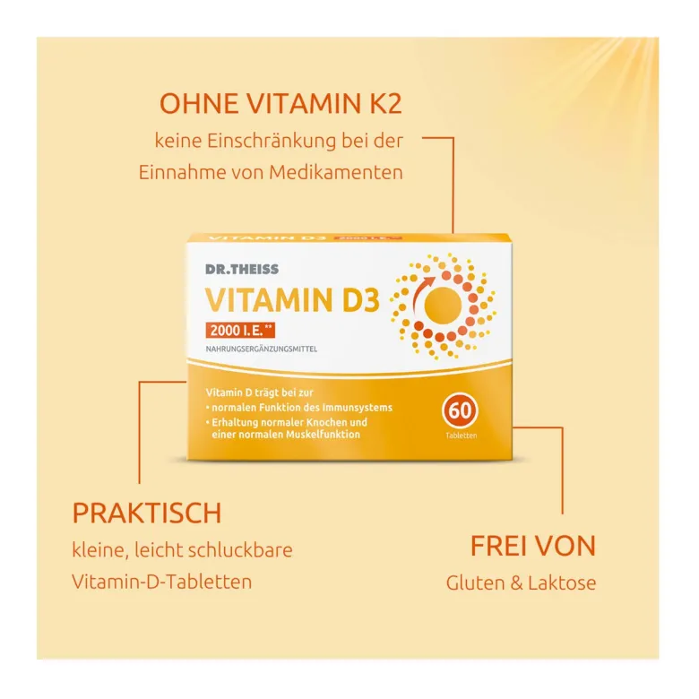 Dr. Theiss Vitamin D3 Tabletten, 60 St