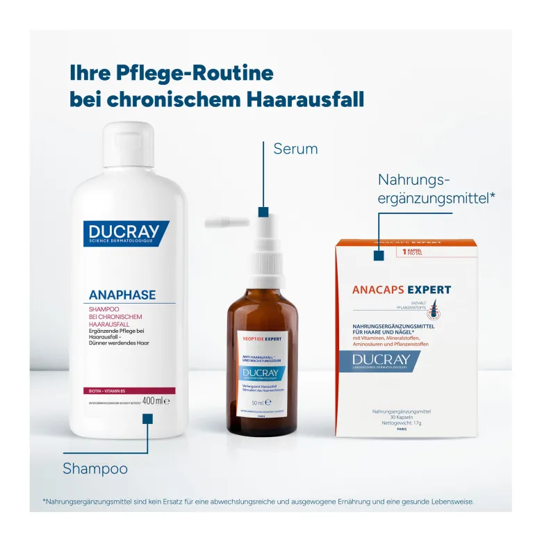 Ducray Anaphase Shampoo bei chronischem Haarausfall, 200 ml