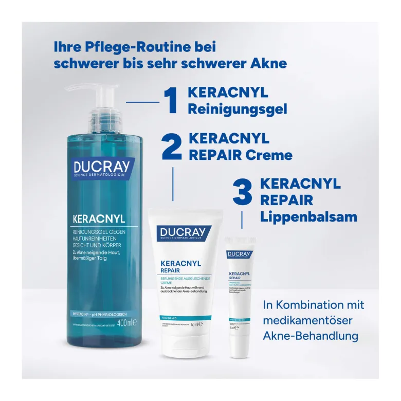 Ducray Keracnyl Repair Lippenbalsam für die Akne-Behandlung, 15 ml