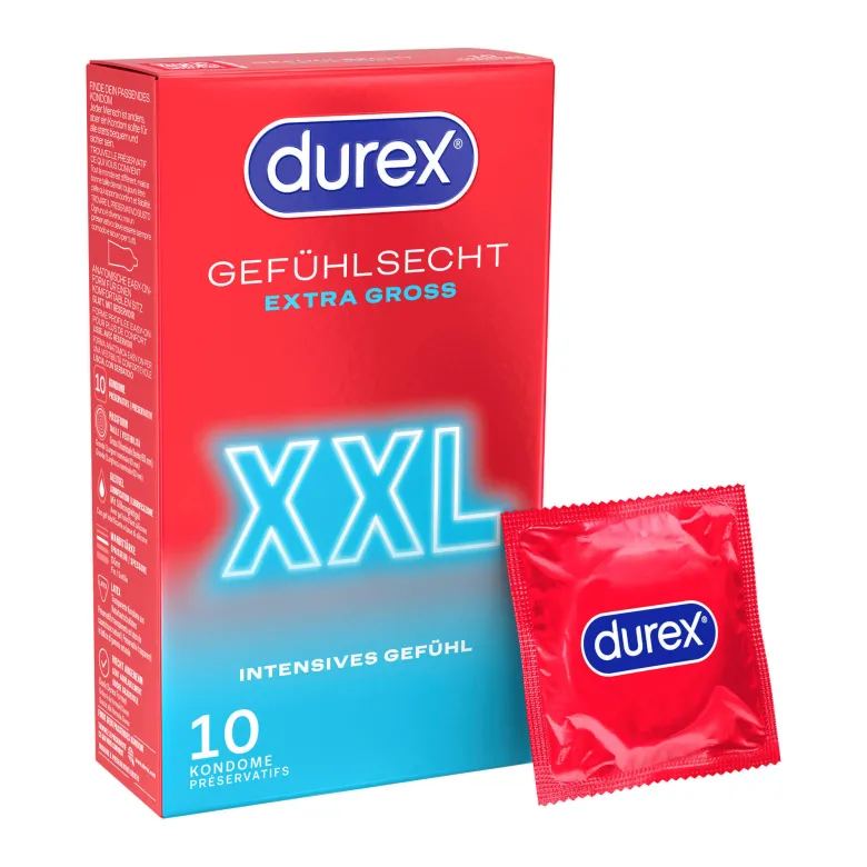 Durex Gefühlsecht XXL Kondome, 10 St