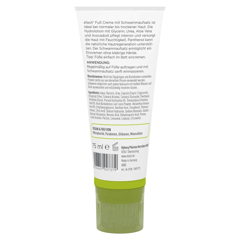 Efasit Fußcreme mit Schwammaufsatz, 75 ml