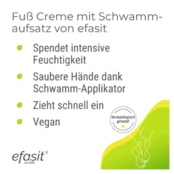 Efasit Fußcreme mit Schwammaufsatz, 75 ml
