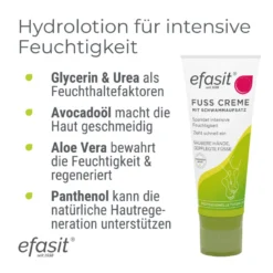 Efasit Fußcreme mit Schwammaufsatz, 75 ml