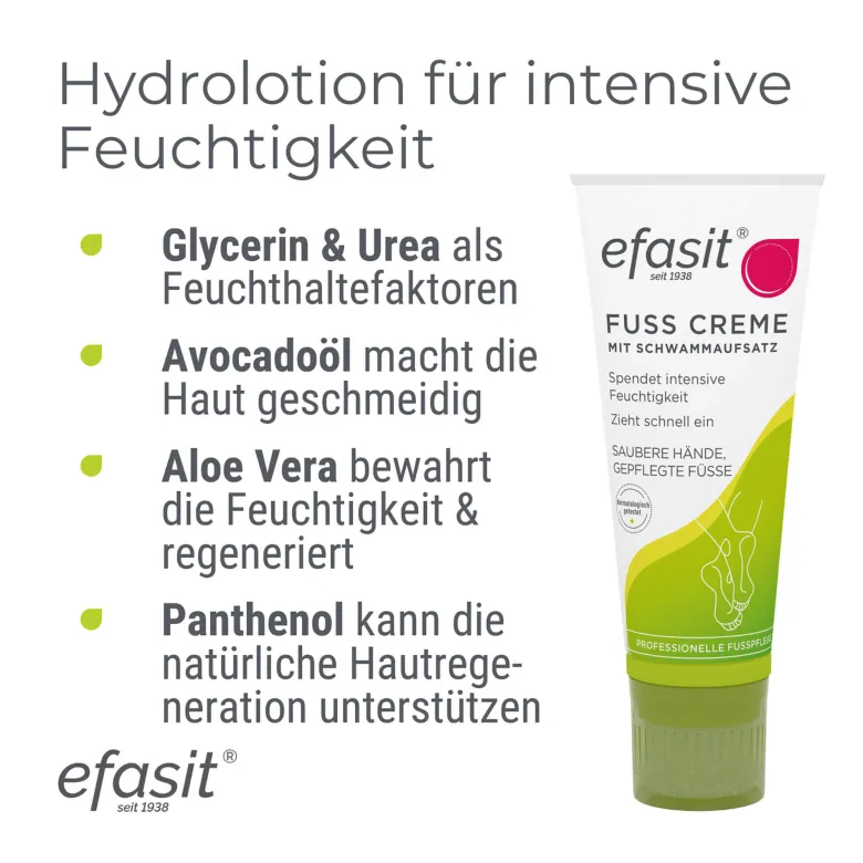 Efasit Fußcreme mit Schwammaufsatz, 75 ml