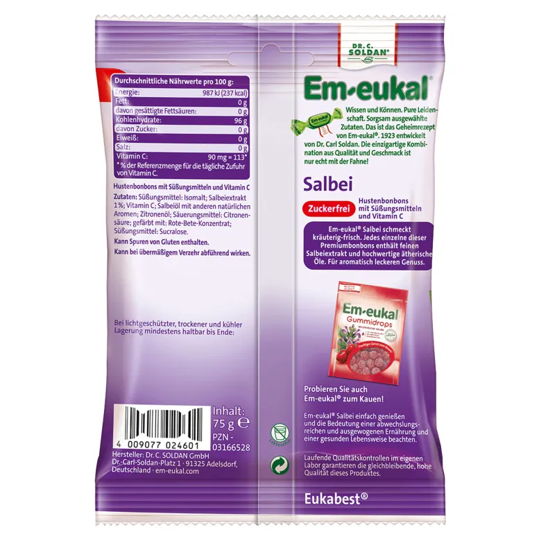 Em-eukal Salbei zuckerfrei, 75 g