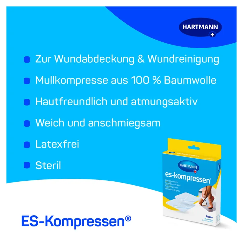Es-Kompressen steril 10 x 10 cm, 5X2 St