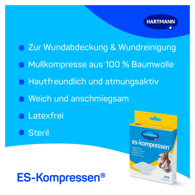 Es-Kompressen steril 7,5 x 7,5 cm, 5X2 St