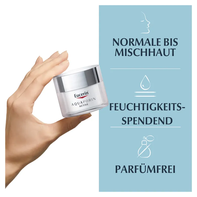 Eucerin AQUAPORIN ACTIVE Creme für normale bis Mischhaut, 50 ml
