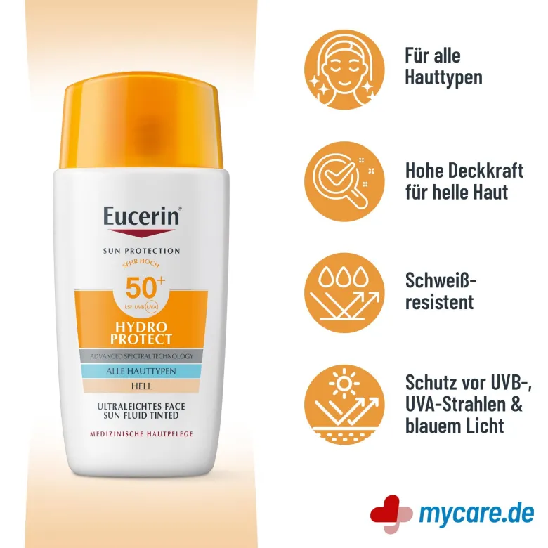 Eucerin Sun Hydro Protect Face Fluid LSF 50+ getönt hell, 50 ml