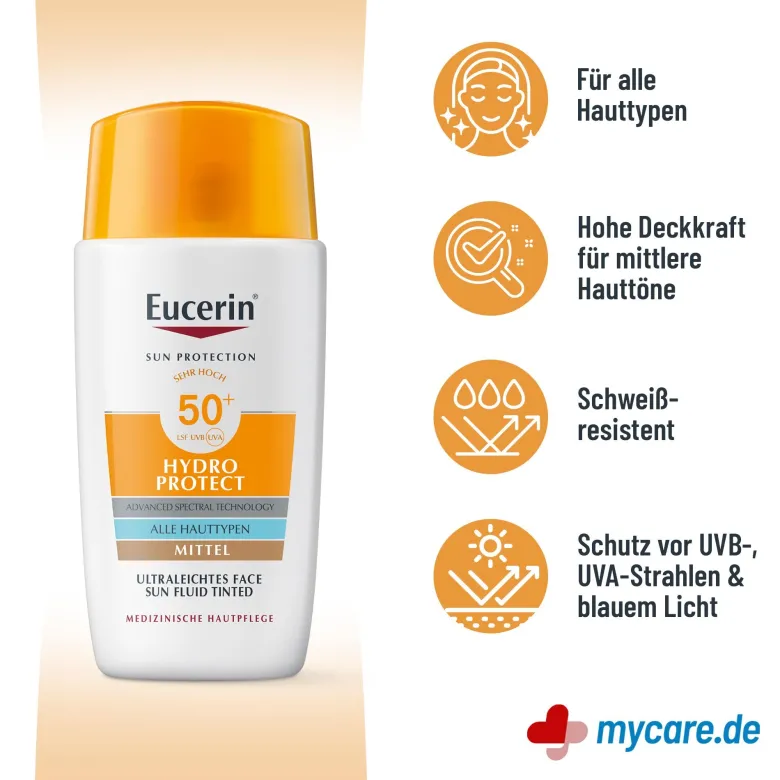 Eucerin Sun Hydro Protect Face Fluid LSF 50+ getönt mittel, 50 ml