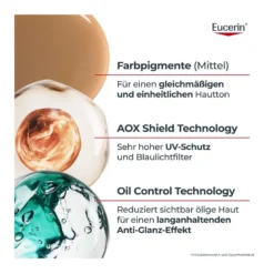 Eucerin Sun Oil Control Getönte Face Gel-Creme LSF50+ Mittel, 50 ml