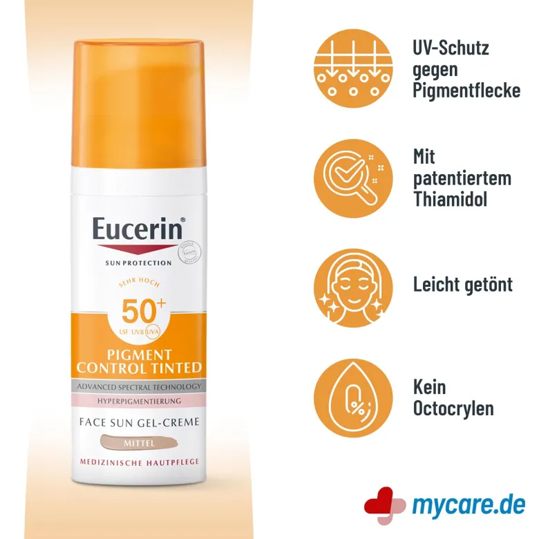 Eucerin Sun Pigment Control Getönte Face Gel-Creme LSF50+, 50 ml