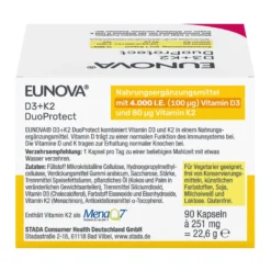 Eunova DuoProtect D3 + K2 4000 I.E. Kapseln, 90 St