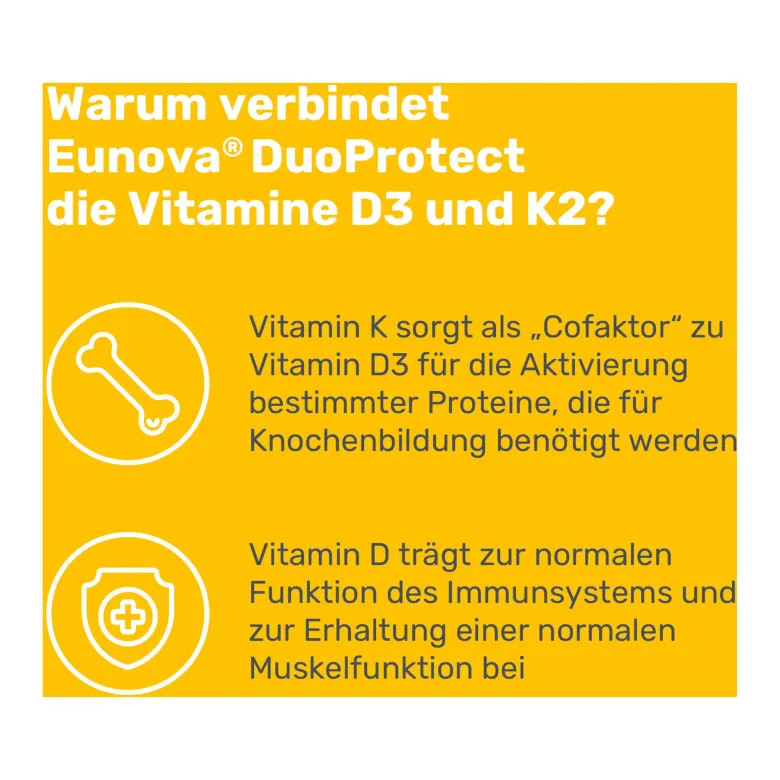 Eunova DuoProtect D3 + K2 4000 I.E. Kapseln, 90 St