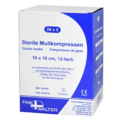 Fink und Walter Sterile Mullkompressen 10x10 cm, 12-fach, 20X5 St