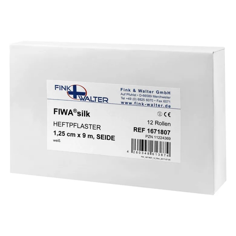 FIWa silk Heftpflaster Seide weiß 1,25 cm x 9 m, 12 St