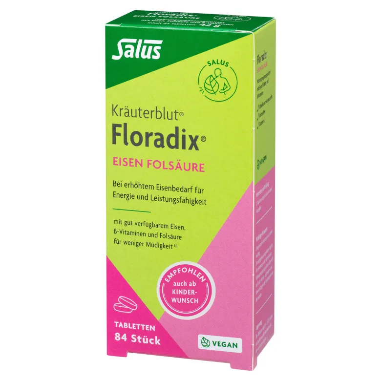 Floradix Eisen Folsäure Tabletten, 84 St