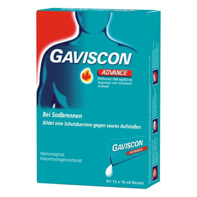 Gaviscon Advance Pfefferminz bei Sodbrennen Dosierbeutel, 12X10 ml