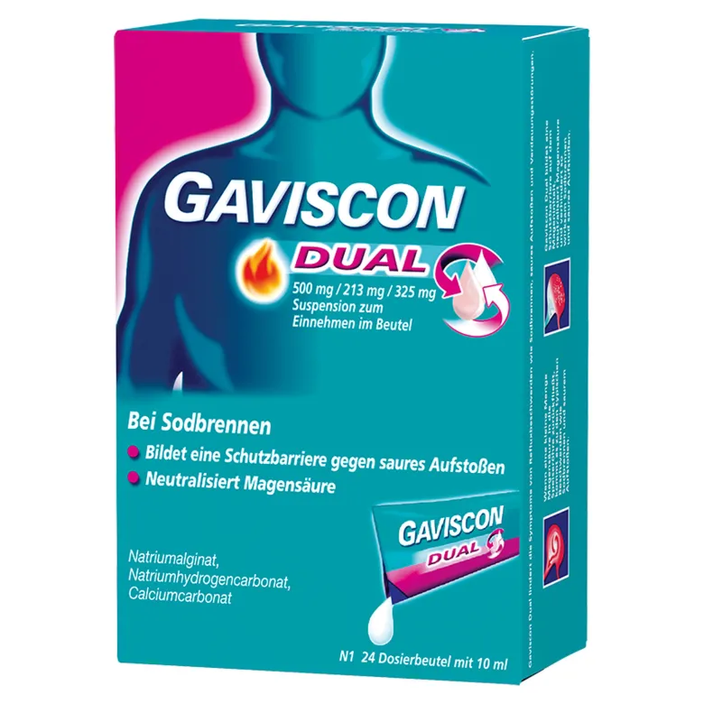 Gaviscon Dual Suspension bei Sodbrennen Dosierbeutel, 24X10 ml