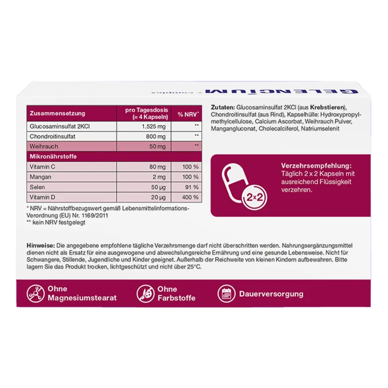 Gelencium Glucosamin Chondroitin Kapseln, 120 St