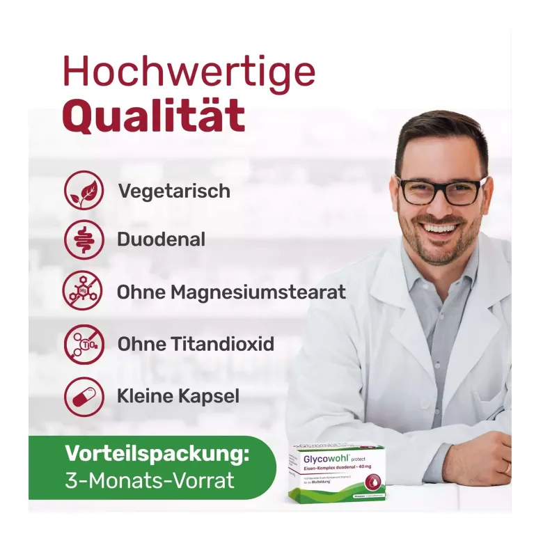 Glycowohl protect Eisen-Komplex duodenal 40 mg Kapseln, 90 St