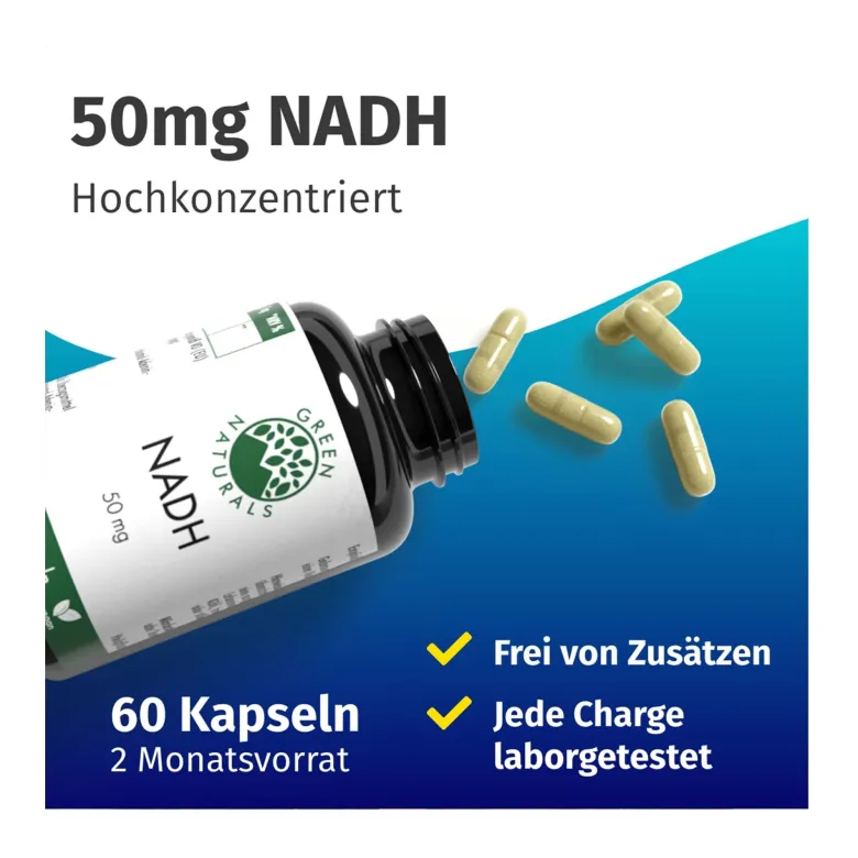 Green Naturals NADH Kapseln vegan und hochdosiert, 60 St