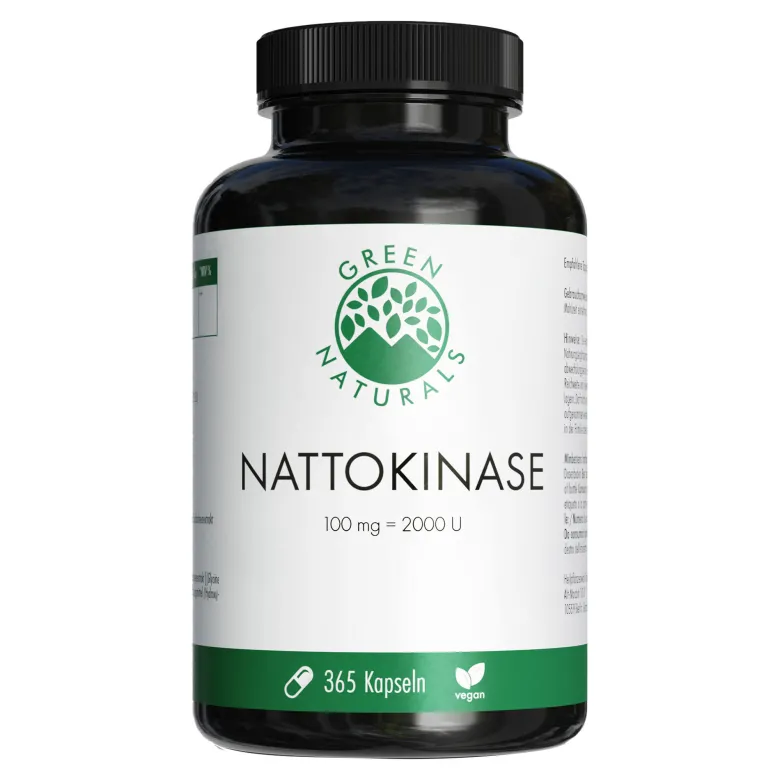 Green Naturals Nattokinase 100 mg vegane Kapseln, 365 St