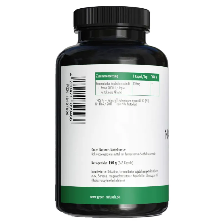 Green Naturals Nattokinase 100 mg vegane Kapseln, 365 St