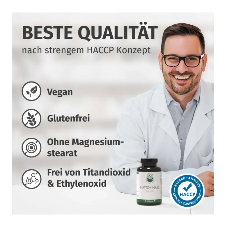 Green Naturals Nattokinase 100 mg vegane Kapseln, 365 St