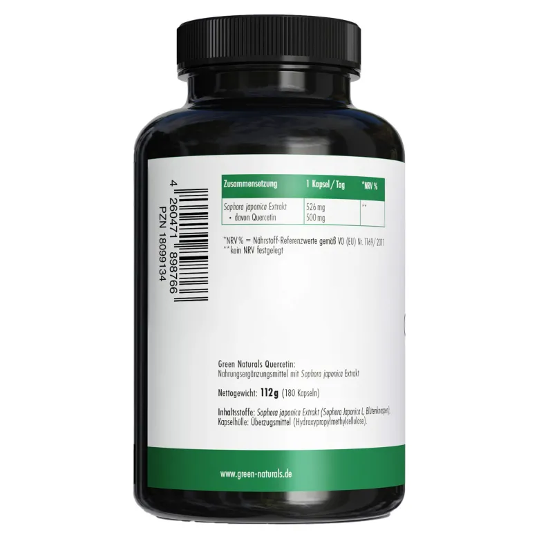 GREEN NATURALS Quercetin 500 mg Kapseln, 180 St