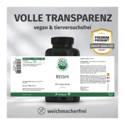 GREEN NATURALS Reishi 650 mg vegane Kapseln, 180 St