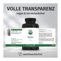 GREEN NATURALS Selen 300 µg rein pflanzlich vegane Kapseln, 180 St
