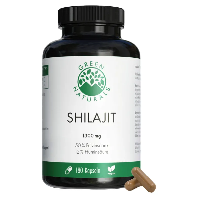 GREEN NATURALS Shilajit 1300 mg hochdosiert vegan, 180 St
